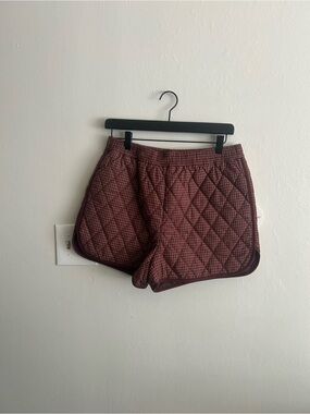 NWT Quilted Burgundy Plaid Shorts